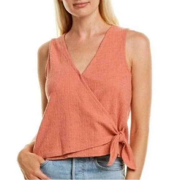 Madewell TeXTURE & THREAD Wrap-Tie Tank Top Salmon Size Large M65 - Picture 1 of 8
